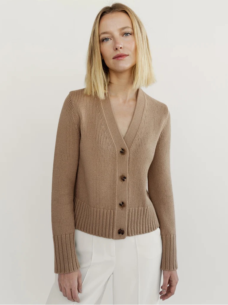 State Of Cotton Nyc Ellis Vneck Buttonfront Cardigan